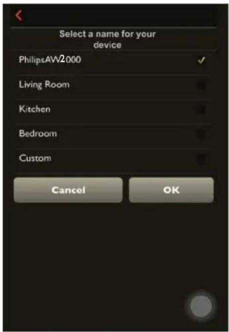 PHILIPS Fidelio AW2000 - Mulighed 1: Opsætning af trådløs forbindelse til en ikke-WPS-router vha en iOS-enhed - 8