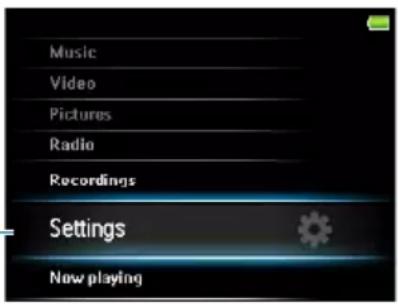 PHILIPS GoGear SA5295 - Indstillinger - 1