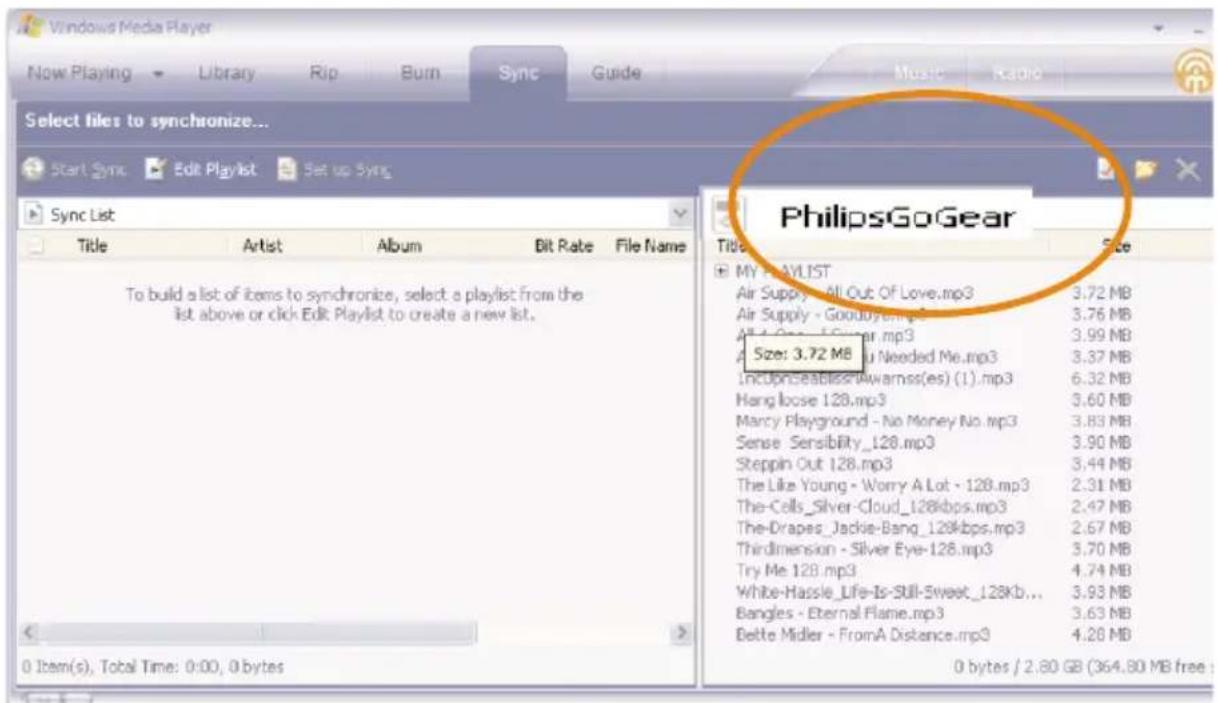 PHILIPS GoGear SA255 - Start Windows Media Player 10 - 4