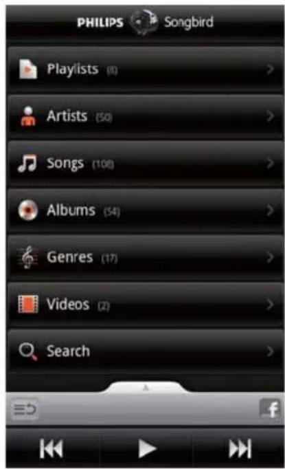 PHILIPS Songbird Playlists (0) Artists (50) Songs (108) Albums (54) Genres (17) Videos (2) Search