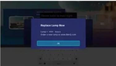 BENQ TK10 - Timing of replacing the lamp - 3