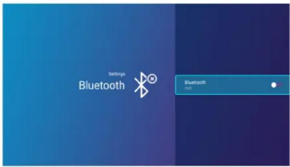 Settings Bluetooth Bluetooth OFF