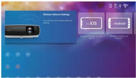 Wireless Network Settings Print EKG to enter Wireless Network SETTINGS for iOS Android® Wireless Projection for iOS & Android® Wireless Projection for Android™