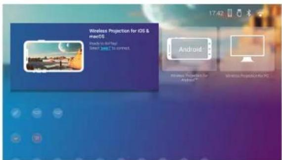 Wireless Projection for iOS & macOS I should be done by Start: Next 1 to connect Android Windows Projection for App Store® Windows Projection for PC
