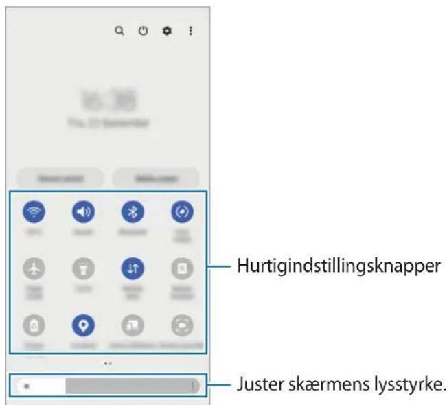 Hurtigindstillingsknapper Juster skærmens lysstyrke.