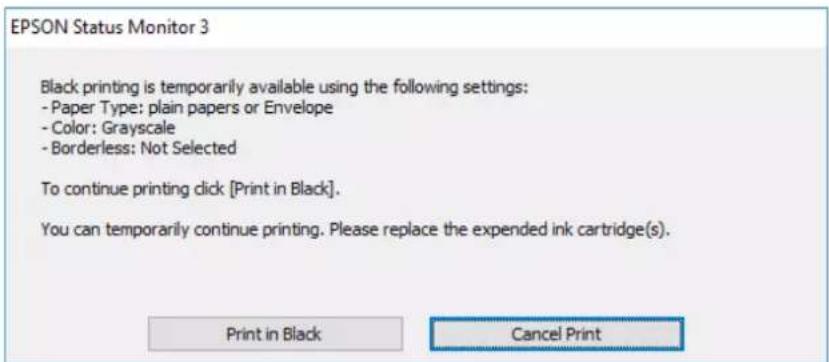 EPSON WorkForce WF-2850DWF - Midlertidig udskrivning med sort blæk — Windows - 1
