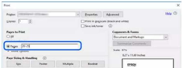 EPSON WorkForce Pro WF-4830DTWF - Sådan udskrives kun de nødvendige sider - 1