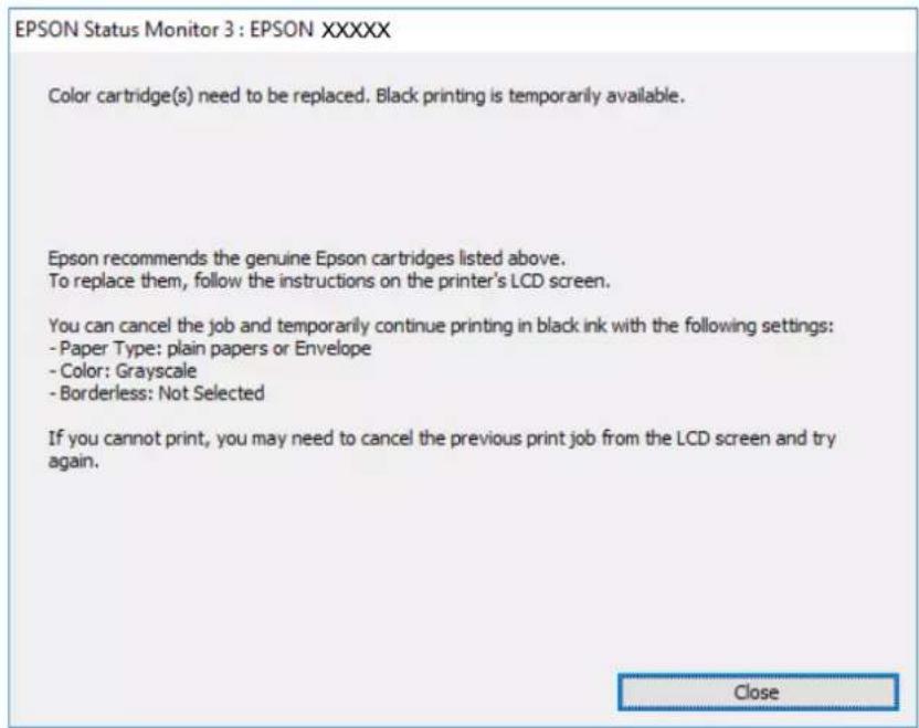 EPSON WorkForce Pro WF-3820DWF - Fortsæt udskrivning midlertidigt med kun sort blæk (Windows) - 2