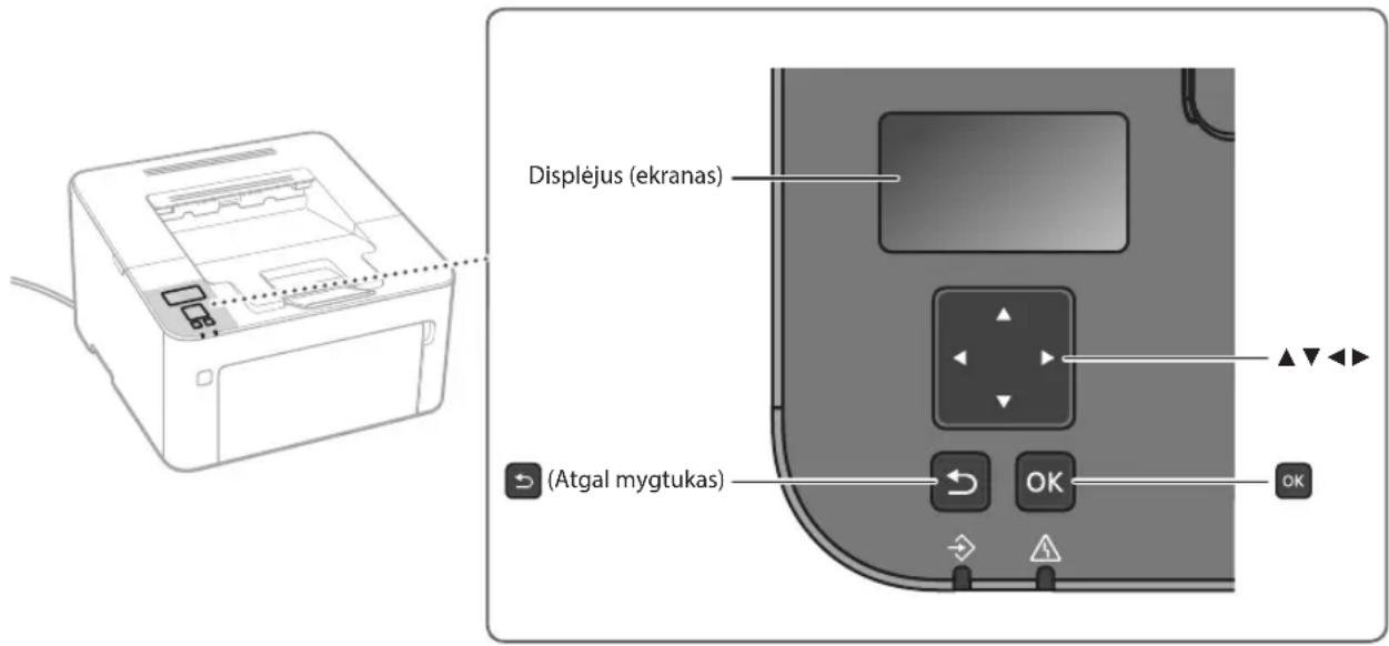 Displéjus (ekranas) (Atgal mygtukas)