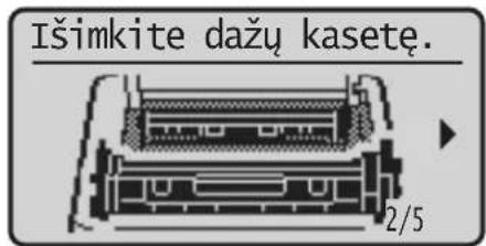 Išimkite dažu kasetę. 2/5