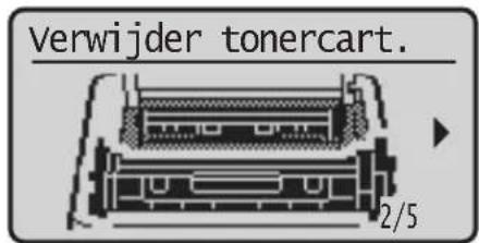 verwijder tonercart. 2/5