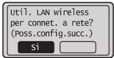 Util. LAN wireless per connet. a rete? (Poss.config.succ.) Sì