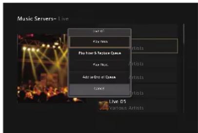 Music Servers- Live Play out Play venue Play venue & Texture Queue Play Menu Ads on Event of Queue Cancel Live 05 Various Artists