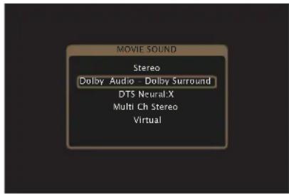 MOVIE SOUND Stereo Dolby Audio - Dolby Surround DTS Neural.X Multi Ch Stereo Virtual