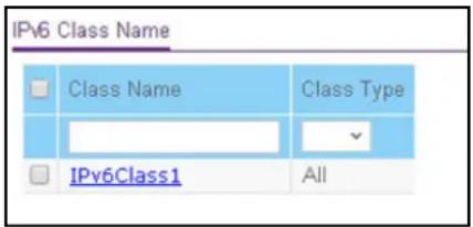 IPv6 Class Name Class Name Class Type IPv6Class1 All