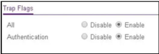 Trap Flags All Disable Enable Authentication Disable Enable