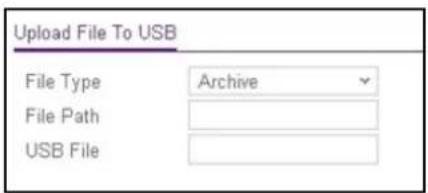 Upload File To USB File Type Archive File Path USB File