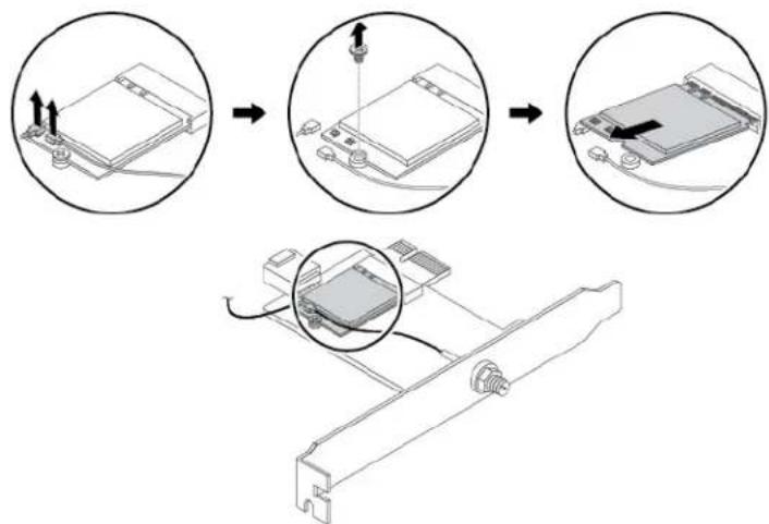 Diagram illustrating the step-by-step installation of a device, showing component assembly and mounting process.