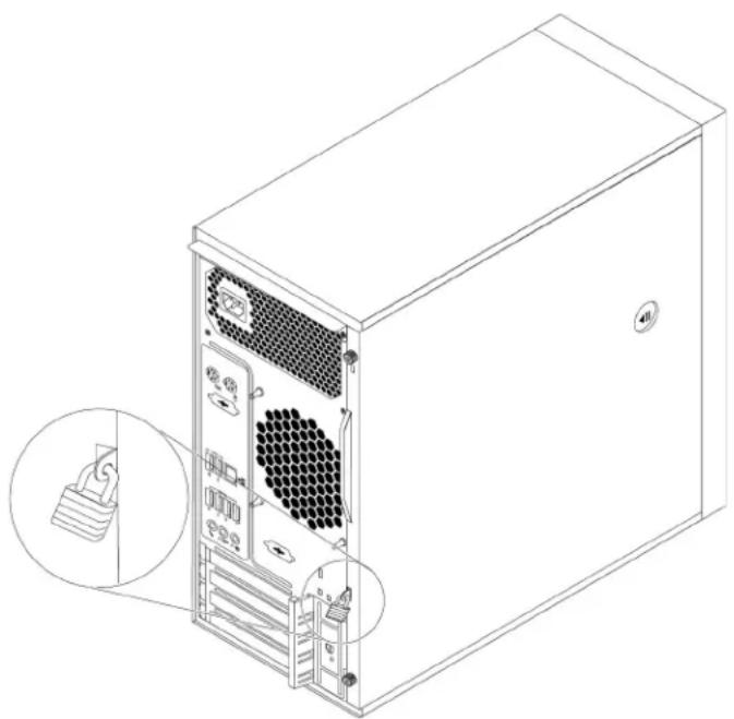 LENOVO ThinkStation P520c - Locking the computer cover - 1