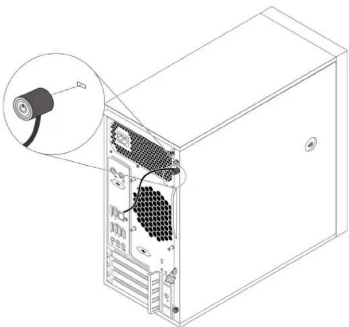 LENOVO ThinkStation P520c - Attaching a Kensington-style cable lock - 1
