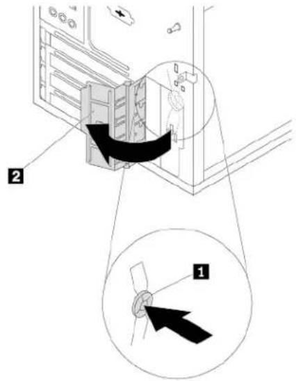Diagram showing a device with labeled components and directional arrows, including numbered parts 1 and 2.