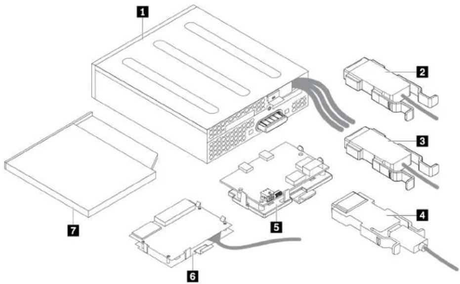 Technical diagram of an electronic device with numbered components, showing internal structure and wiring connections.