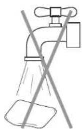 Simple line drawing of a faucet with a showerhead and a crossbar (no text or symbols)