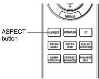 ASPECT button ASPECT MOTFLOW 3D COLOR SPACE COLOR TEMP REALITY CREATION GAMMA CONNECTION CONTRAST ENHANCER ADVANCED INS