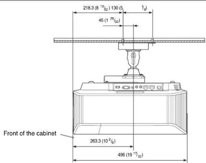 218.3 (8 19/32) 130 (5 45 (1 25/32) Front of the cabinet 263.3 (10³/8) 496 (19 17/32)