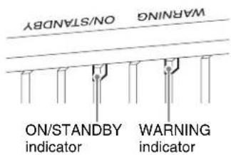 ON/STANDBY WARNING ON/STANDBY indicator WARNING indicator