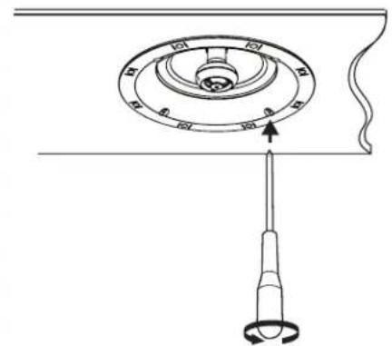 Diagram of a mechanical device with a central rotating component and a lever, no text or symbols present