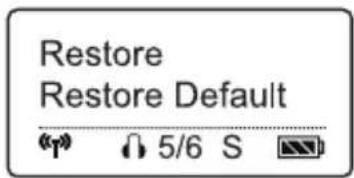 Restore Restore Default 5/6 S