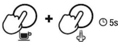 Diagram showing two hand gestures with a computer icon and time label '5s'
