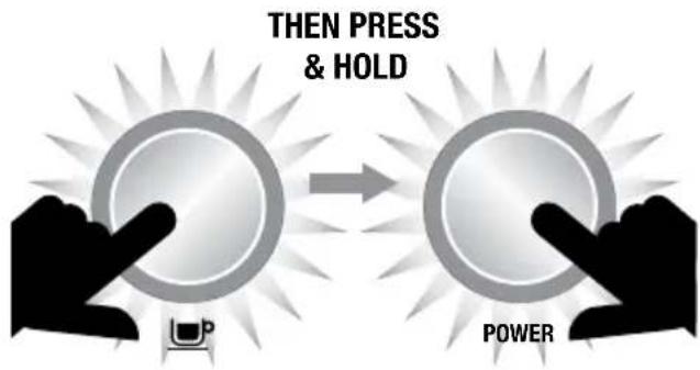 THEN PRESS & HOLD POWER