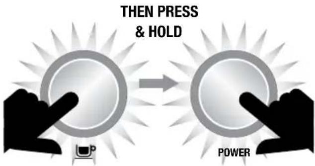 THEN PRESS & HOLD POWER