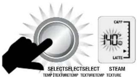 SELECTSELECT SELECT TEMP | TEXTURETEMP | TEXTURETEMP | STEM CAPP 140° LATTE