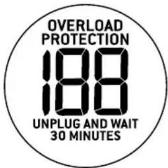 OVERLOAD PROTECTION 188 UNPLUG AND WAIT 30 MINUTES