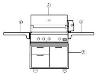 Technical diagram of a kitchen appliance with numbered components for identification