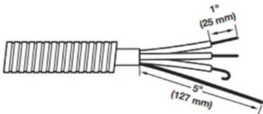 1" (25 mm) 5° (127 mm)