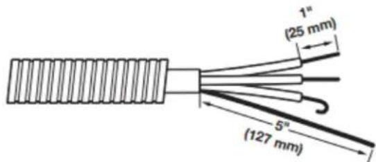 1" (25 mm) 5° (127 mm)