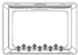 Diagram of a rectangular device with upward arrows indicating flow or movement (no text or symbols).