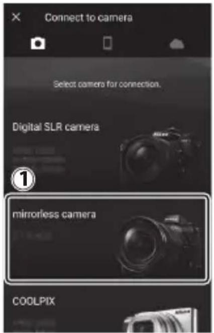 NIKON Z 5 - อุปกรณ์ Android: แตะ [mirrorless camera] (กล้องไร้กระจก) จากนั้นแตะ [Pairing (Bluetooth)] (จับคู่ (บลุทธ)) - 1