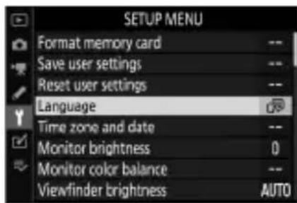 NIKON Z 5 - ไสไลท์ [ภาษา (Language)] ในเมนูตั้งค่าแล้วกดปุ่ม - 2