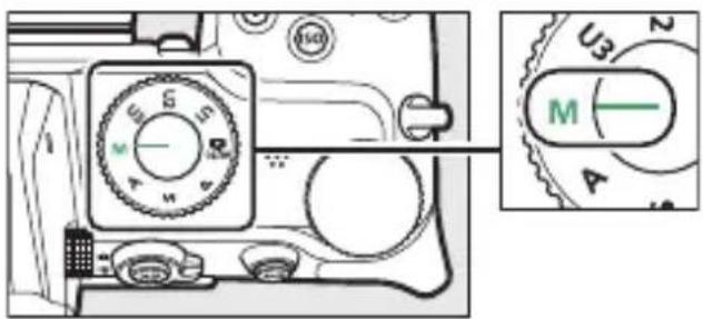 NIKON Z 5 - หมุนแป้นหมุนเลือกโหมดไปที่ M - 1