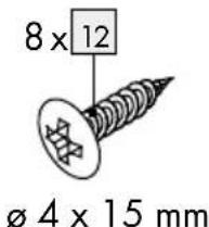8 x 12 Ø 4 x 15 mm
