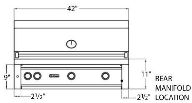 42" 9" 2½" 11" REAR MANIFOLD LOCATION 2½"