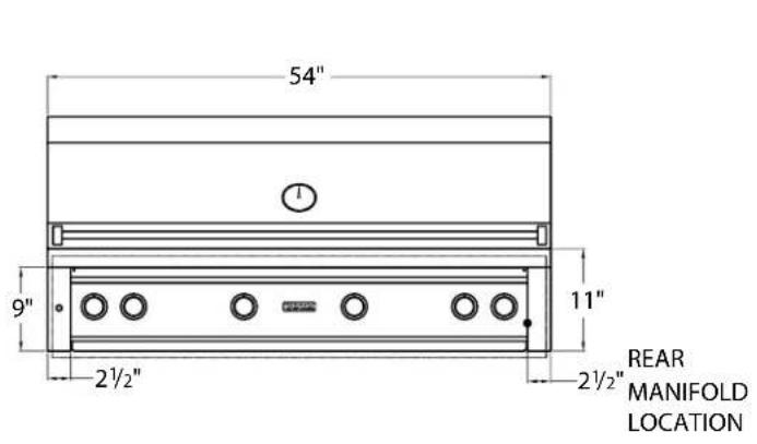 54" 9" 2½" 11" 2½" REAR MANIFOLD LOCATION