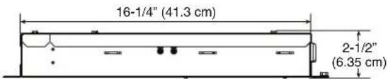 16-1/4" (41.3 cm) 2-1/2" (6.35 cm)