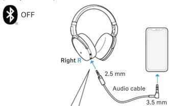 OFF Right R 2.5 mm Audio cable 3.5 mm