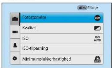 Fotostomelse Kvalitet ISO ISO-tilpasning Minimumslukkerhastighed